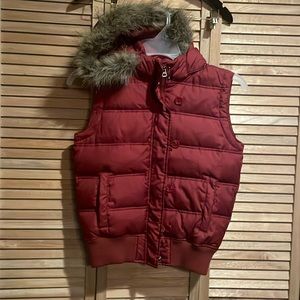 Fossil down vest with hood